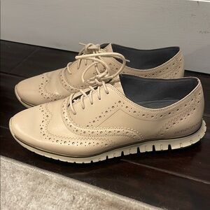 Cole Haan Beige Zerogrand Wingtip Oxfords